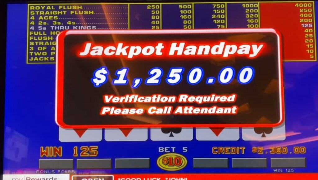 video poker jackpot