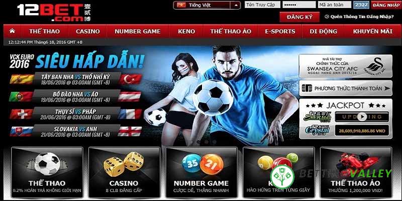12bet đa dạng trò chơi cá cược