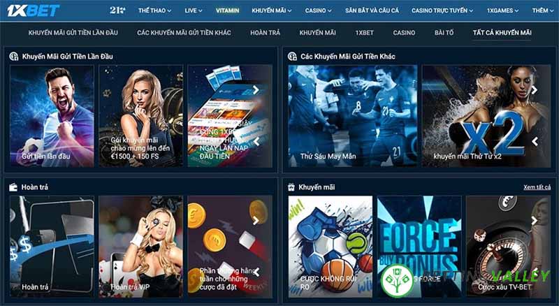 1xbet có nhiều khuyến mãi hấp dẫn