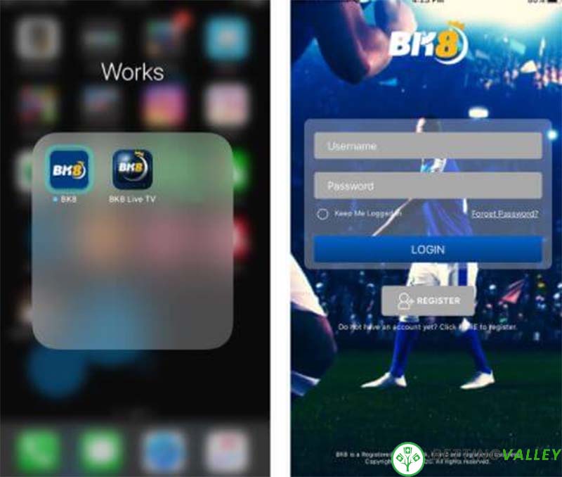 Mở app bk8 đăng nhập tài khoản và sử dụng
