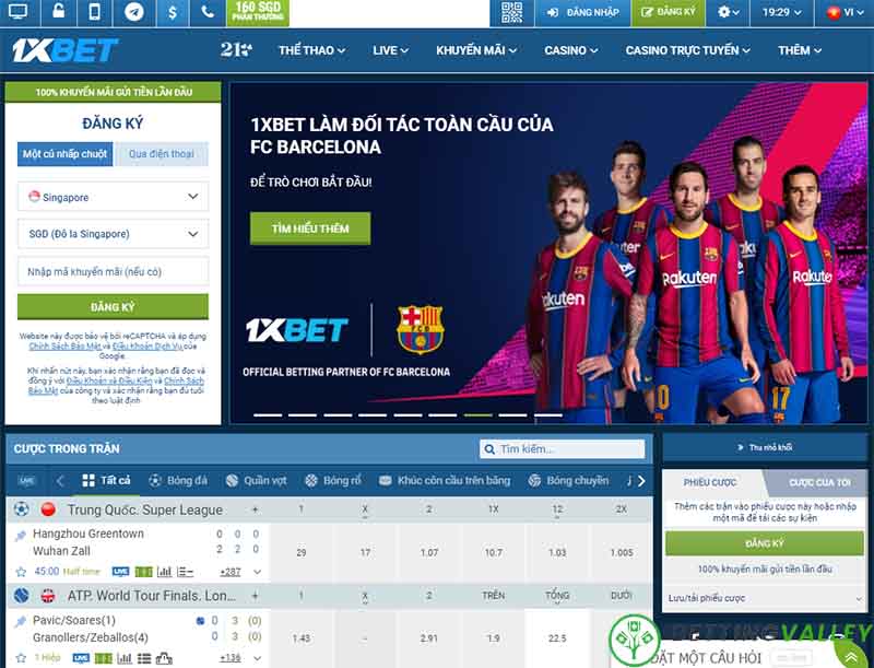 Giao diện 1xbet đẹp dễ dàng sử dụng