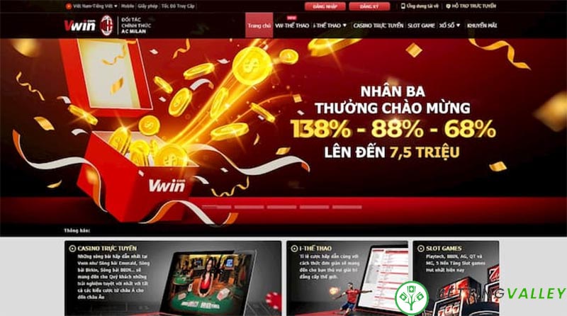 Vwin có website đẹp dễ sử dụng