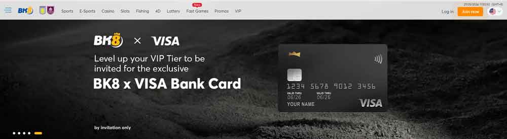 BK8 website interface